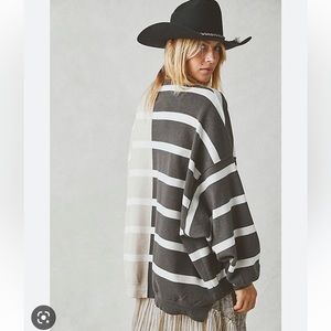 FREE PEOPLE uptown stripped pullover